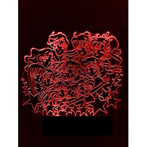 Акриловый светильник-ночник Звезды Сейлор Мун красный tty-n000893